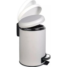 Paslanmaz Pedallı Çöp Kovası Beyaz 3 Lt (000300-2)