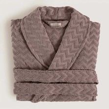 Chakra Zigzag %100 Pamuk Unısex Bornoz Lila