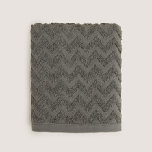 Chakra Zigzag %100 Pamuk Yüz Havlusu 50X80 cm Antrasit