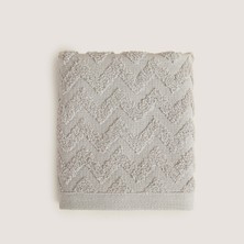 Chakra Zigzag %100 Pamuk El Havlusu 30X40 cm Gri