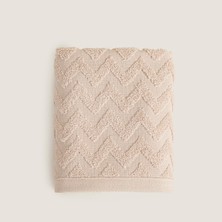 Chakra Zigzag %100 Pamuk El Havlusu 30X40 cm Bej