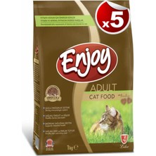 Enjoy Tavuk Etli Kedi Maması 1 kg x 5 Ekonomik Seçenekle Sağlıklı Beslenme