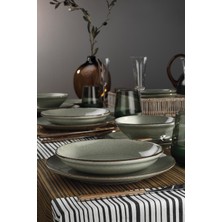 Kütahya Porselen Pearl Colorx Eo 24 Parça 6 Kişilik Yemek Seti Yeşil
