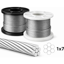 Aksöz Arge Mühendislik 1*7 Çelik Halat  (10 Metre)