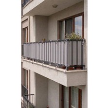 Devrim Olivya Tekstil Antrasi-Gri Bağcıklı Balkon Perdesi Demir Kapama Gizlilik Sağlayan Dayanıklı Branda