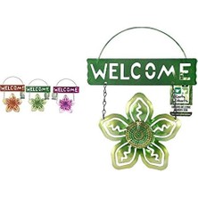 Balkon ve Bahçe Hoşgeldiniz Tabelası Yeşil Çiçek