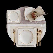 Güral Porselen Yemek Takımı 85 Parça Caroline Kare Altın