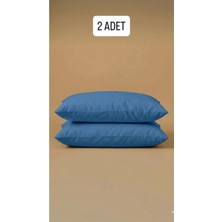 Caryum Yastık Kılıfı Fermuarlı Mavi 2 Adet Pamuk Astar 50x70 Cm Sıvı Geçirmez