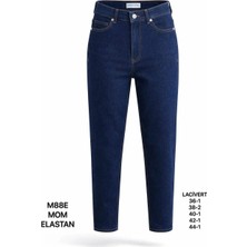 Miss Poem Kadın Lacivert Yüksek Bel Mom Fit Jean Pantolon