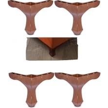 Mobilya Kanepe Koltuk Çekyat Yükseltme Ayağı Plastik, Lükens Kahve 14 Cm, 4 Adet