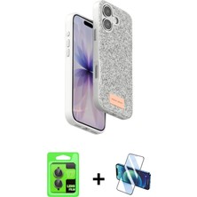 BUTİMAR'S iPhone 17 Vadi Klasik Serisi - Siyah 3D Antistatik Cam Ekran Koruyucu + Gri Raze Metal Kamera Lens