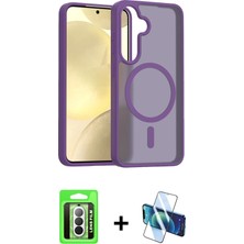 BUTİMAR'S Galaxy A17 5g Siluet Minimal Prime - Siyah 3D Antistatik Cam Ekran Koruyucu + Gümüş Raze Metal Kamera Lens