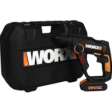 WX390.1 20VOLT 2.0AH. Li-Ion 1.2j Profesyonel Sds-Plus Pnömatik Çift Akülü Şarjlı Matkap + 8 Adet Uç + Mandren