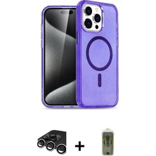 BUTİMAR'S iPhone 15 Pro Eksen Doku Koleksiyonu - Siyah Joko Magic 5d Hayalet Cam + Gümüş Raze Metal Kamera Lens