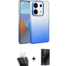 BUTİMAR'S Redmi Note 13 Pro 4g Kıvılcım Minimal Özel Seri - Siyah 3D Antistatik Hayalet Cam Ekran Koruyucu + Şeffaf Kamera Lens Koruma Cam