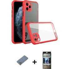 BUTİMAR'S iPhone 11 Pro Max Nova Asil Özel Seri - Siyah 34D Hayalet Izgaralı Cam + Gümüş Shine Kamera Lens Koruma Cam