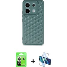 BUTİMAR'S Redmi Note 13 Pro 5g Zirve Form - Siyah 3D Antistatik Cam Ekran Koruyucu + Gümüş Raze Metal Kamera Lens