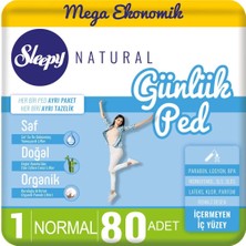 Sleepy Natural 80 Adet Günlük Ped Normal Ultra İnce Rahatlık ve Saf Doğal Özellikler
