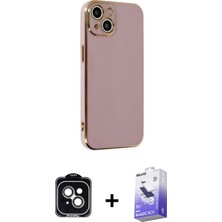 BUTİMAR'S iPhone 14 Yankı Serisi - Siyah Bilvis 5in1 5d Magic Hayalet Cam Ekran Koruyucu + Yeşil Pvd Metal Kamera Lens