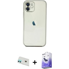 BUTİMAR'S iPhone 12 Vadi Minimal - Siyah Bilvis 5in1 5d Magic Hayalet Cam Ekran Koruyucu + Yeşil Rainbow Kamera Lens Koruma Cam