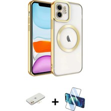 BUTİMAR'S iPhone 11 Nova Işık Özel Seri - Siyah 3D Antistatik Cam Ekran Koruyucu + Sarı Renkli Kamera Lens Koruma Cam