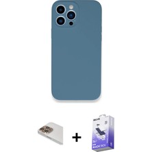 BUTİMAR'S iPhone 13 Pro Max Zirve Modern Özel Seri - Siyah Bilvis 5in1 5d Magic Hayalet Cam Ekran Koruyucu + Gold Pers Alüminyum Kamera Lens