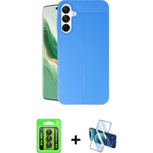 BUTİMAR'S Galaxy A15 4g Doruk Klasik Özel Seri - Siyah 3D Antistatik Cam Ekran Koruyucu + Siyah Raze Metal Kamera Lens