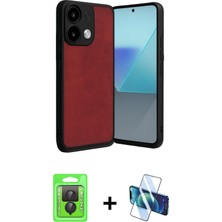 BUTİMAR'S Redmi Note 13 Pro 4g Kıvılcım Işık Serisi - Siyah 3D Antistatik Cam Ekran Koruyucu + Siyah Raze Metal Kamera Lens