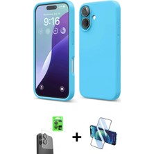 BUTİMAR'S iPhone 16 Ahenk Serisi - Siyah 3D Antistatik Seramik Nano Ekran Koruyucu + Siyah Raze Metal Kamera Lens