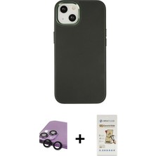 BUTİMAR'S iPhone 14 Plus Çekirdek Çizgi - Siyah Mat Seramik Nano Ekran Koruyucu + Siyah Raze Metal Kamera Lens