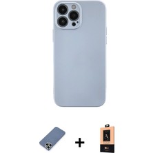 BUTİMAR'S iPhone 13 Pro Max Ahenk Serisi - Şeffaf Maxco Cam Ekran Koruyucu + Açık Yeşil Metal Kamera Lens Koruma Cam