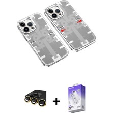 BUTİMAR'S iPhone 14 Pro Max Ufuk Doku Prime - Siyah Bilvis 5in1 3D Magic Cam Ekran Koruyucu + Gold Raze Metal Kamera Lens