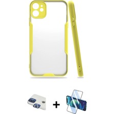 BUTİMAR'S iPhone 11 Atlas Asil Serisi - Siyah 3D Antistatik Seramik Nano Ekran Koruyucu + Lacivert Pers Alüminyum Kamera Lens