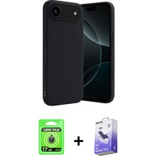 BUTİMAR'S iPhone 17 Air Kozmos Yansıma Özel Seri - Siyah Bilvis 5in1 5d Magic Hayalet Cam Ekran Koruyucu + Gold Raze Metal Kamera Lens