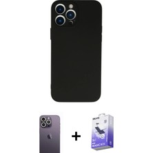 BUTİMAR'S iPhone 13 Pro Max Ahenk Serisi - Siyah Bilvis 5in1 5d Magic Hayalet Cam Ekran Koruyucu + Beyaz Neon Fosforlu Kamera Lens