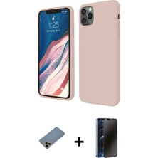 BUTİMAR'S iPhone 11 Pro Kozmos Yansıma Özel Seri - Siyah 3D Antistatik Hayalet Cam Ekran Koruyucu + Gold Shine Kamera Lens Koruma Cam