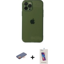 BUTİMAR'S iPhone 12 Pro Max Ahenk Doku - Siyah Joko 5d Cam + Turuncu Renkli Kamera Lens Koruma Cam