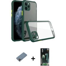 BUTİMAR'S iPhone 11 Pro Nova Asil Özel Seri - Şeffaf 360 Full Body Arka Koruyucu + Gökkuşağı Shine Kamera Lens Koruma Cam