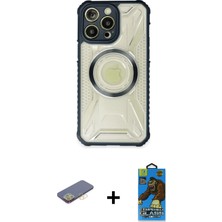 BUTİMAR'S iPhone 13 Pro Max Kutup Modern - Siyah 18D Cam Ekran Koruyucu + Sarı Renkli Kamera Lens Koruma Cam