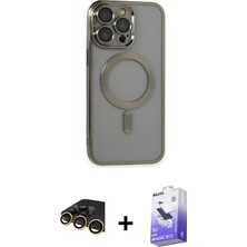 BUTİMAR'S iPhone 14 Pro Max Nova Işık Özel Seri - Siyah Bilvis 5in1 5d Magic Hayalet Cam Ekran Koruyucu + Gold Raze Metal Kamera Lens