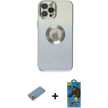 BUTİMAR'S iPhone 12 Pro Max Kutup Yansıma Özel Seri - Siyah 18D Cam Ekran Koruyucu + Gümüş Shine Kamera Lens Koruma Cam