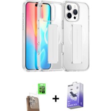 BUTİMAR'S iPhone 16 Pro Max Nova Işık Koleksiyonu - Siyah Bilvis 5in1 5d Magic Hayalet Cam Ekran Koruyucu + Çöl Titanyum Raze Metal Kamera Lens