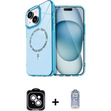 iPhone 14 Kıvılcım Form Prime - Siyah Joko Magic 5d Cam + Gümüş Pvd Metal Kamera Lens