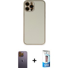 BUTİMAR'S iPhone 12 Pro Max Yadigar Klasik - Siyah 5d Eko Cam Ekran Koruyucu + Sarı Neon Fosforlu Kamera Lens