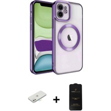 BUTİMAR'S iPhone 11 Nova Işık Özel Seri - Siyah 6d Antistatik Mat Seramik Hayalet Nano Ekran Koruyucu + Sarı Renkli Kamera Lens Koruma Cam