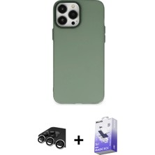 BUTİMAR'S iPhone 13 Pro Max Ahenk Çizgi Prime - Siyah Bilvis 5in1 5d Magic Hayalet Cam Ekran Koruyucu + Gümüş Raze Metal Kamera Lens