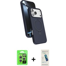 BUTİMAR'S iPhone 17 Pro Iz Işık Koleksiyonu - Şeffaf Pasifik Cam Ekran Koruyucu + Gümüş Raze Metal Kamera Lens