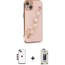 BUTİMAR'S iPhone 14 Nova Işık Prime - Siyah Bilvis Hayalet Cam Ekran Koruyucu + Kırmızı Shine Kamera Lens