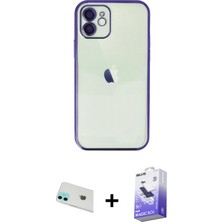 BUTİMAR'S iPhone 12 Vadi Minimal - Siyah Bilvis 5in1 5d Magic Hayalet Cam Ekran Koruyucu + Yeşil Rainbow Kamera Lens Koruma Cam