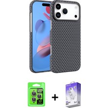 BUTİMAR'S iPhone 17 Pro Doruk Serisi - Siyah Bilvis 5in1 3D Magic Cam Ekran Koruyucu + Gri Raze Metal Kamera Lens